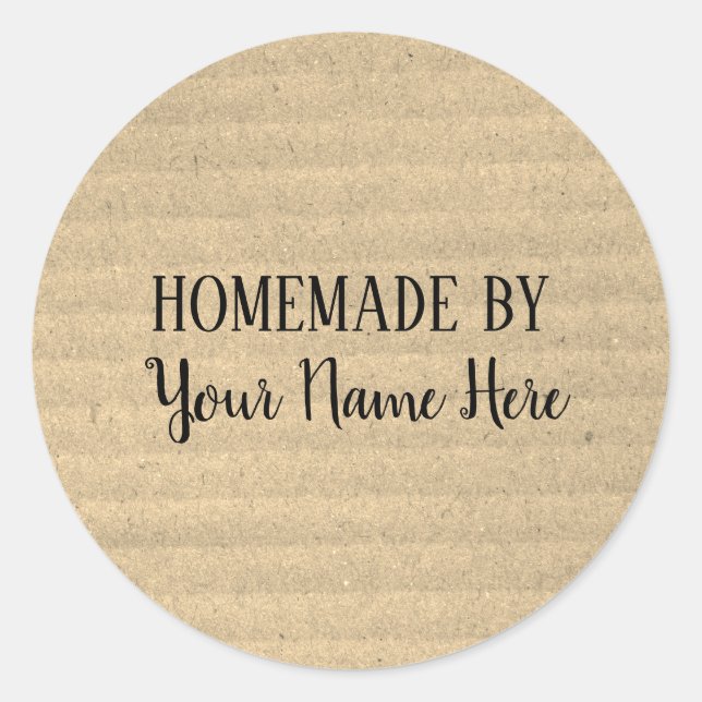 Sticker Rond Fait À La Maison Par Boulangerie Gâteau Gâteau Vin (Devant)