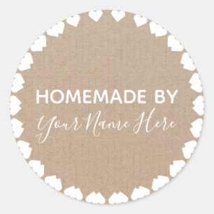 Sticker Rond Fait À La Maison Par Gâteau Cuisine Vintage Artisa