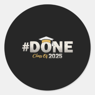 Sticker Rond Fait Cl De 2025 Graduate Graduation Senior 2025