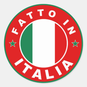 Sticker Rond fait dans le fatto Italie d'étiquette de drapeau