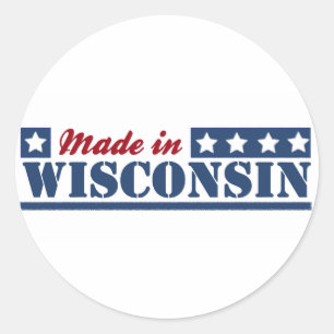 Sticker Rond Fait Dans Le Wisconsin