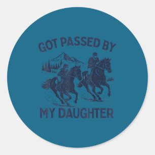 Sticker Rond Fait du cheval par ma fille Cavalière Papa Équestr