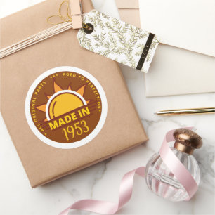 Sticker Rond FAIT EN 1953 drôle cadeau d'anniversaire