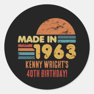 Sticker Rond Fait En 1963 60e Anniversaire