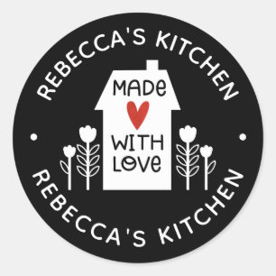 Sticker Rond Fait Maison Avec Amour