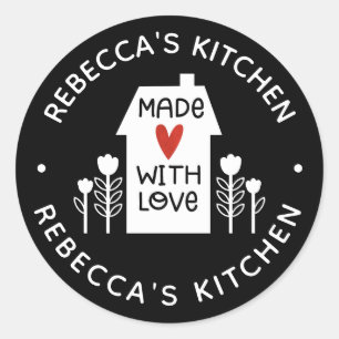 Sticker Rond Fait Maison Avec Amour