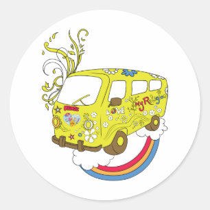 Sticker Rond Faites à guerre Van ~ 60s d'amour pas le signe de