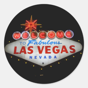 Sticker Rond Faites bon accueil à Las Vegas fabuleux aux