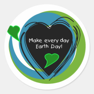 Sticker Rond Faites chaque jour de la terre de jour