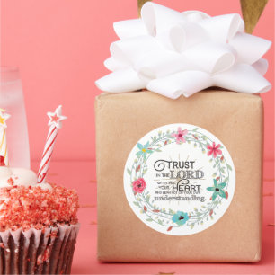 Sticker Rond Faites confiance au Seigneur avec tout votre coeur