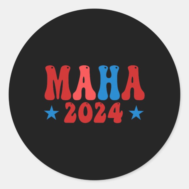 Sticker Rond Faites de l'Amérique un pays sain Maha Pro-trump C (Devant)