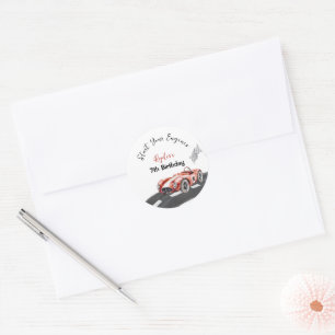 Sticker Rond Faites Démarrer Votre Moteur Anniversaire Tout Âge