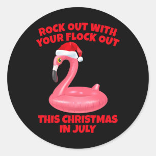 Sticker Rond Faites du rock avec votre troupeau Noël en juillet