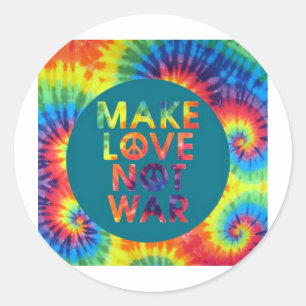 Sticker Rond faites la guerre d'amour pas