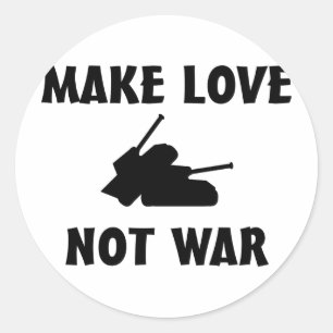 Sticker Rond faites la guerre d'amour pas