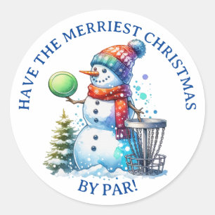Sticker Rond Faites le plus beau Noël par Par Disk Golf