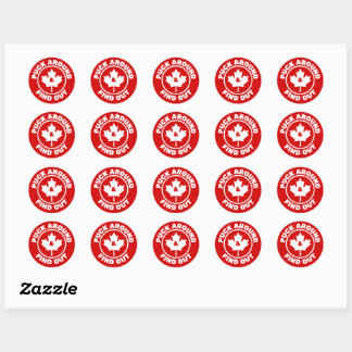 Sticker Rond Faites le tour et découvrez la feuille d'érable ca
