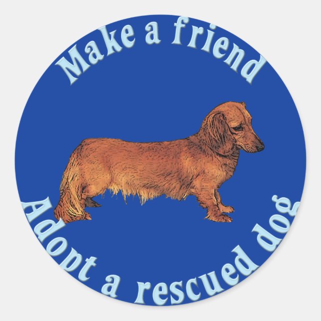 Sticker Rond Faites un ami - Dachshund (Devant)