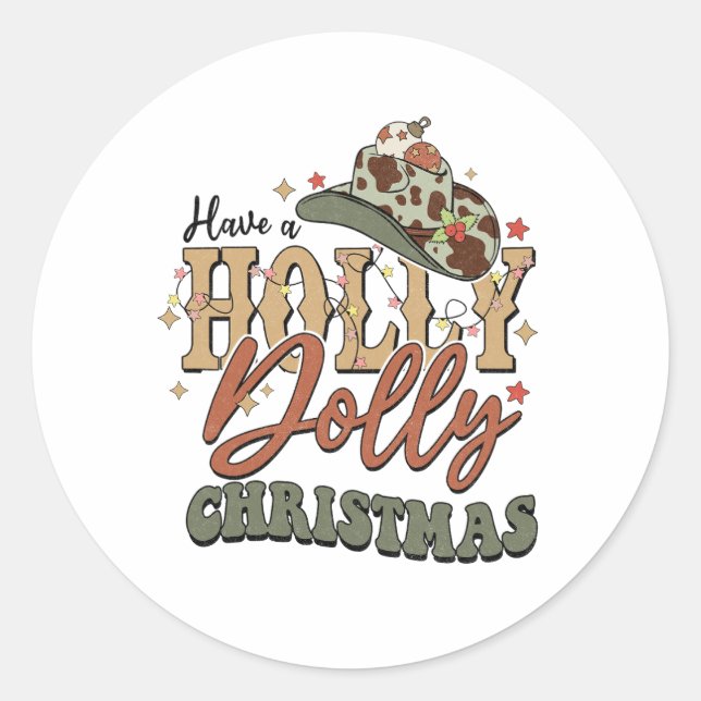 Sticker Rond Faites un Noël Holly Dolly (Devant)