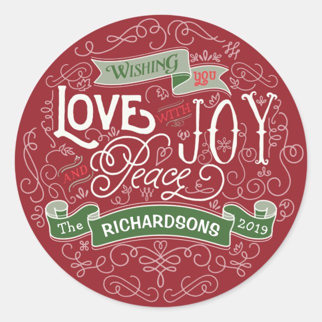 Sticker Rond Faites votre propre typographie de Noël Bannière p (Devant)