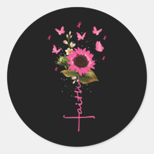 Sticker Rond Faith Cross Cancer du sein Sensibilisation Don chr