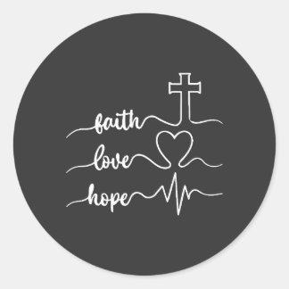 Sticker Rond Faith Hope Love