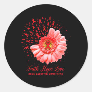 Sticker Rond Faith Hope Love Cerveau Aneurysme Sensibilisation 