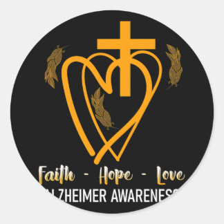 Sticker Rond Faith Hope Love Heimerheimer Awareness Mois