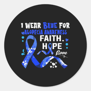 Sticker Rond Faith Hope Love Je Porte Du Bleu Pour La Sensibili