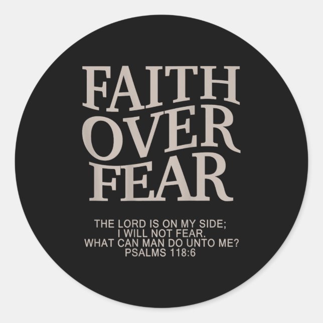 Sticker Rond Faith Over Fear Christian  (Devant)