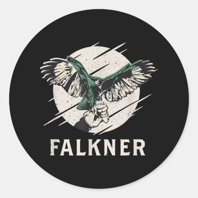 Sticker Rond Falkner I Falconry Chasse Oiseau de proie Chasse (Devant)