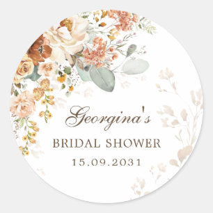 Sticker Rond Fall Boho Terracotta Fleur Jardin Fête des mariées