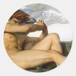 Sticker Rond Fallen Angel Alexandre Cabanel Original