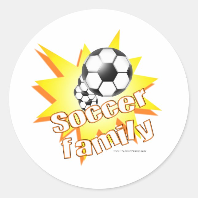 Sticker Rond Famille de football (Devant)
