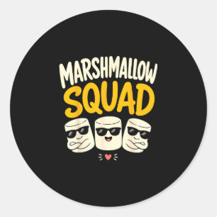 Sticker Rond Famille de guimauve feux de camp s'mores 