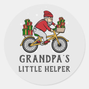 Sticker Rond Famille de jumelage de Noël Cycliste Personnalisé
