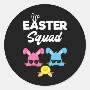 Sticker Rond Famille de l'Escadron de Pâques Correspondant Équi