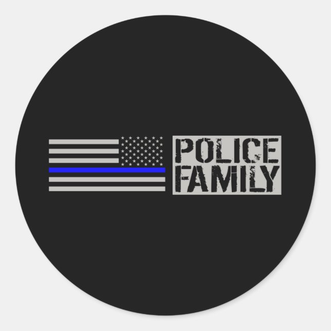 Sticker Rond Famille de police (Devant)