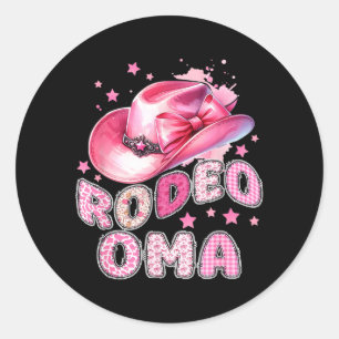 Sticker Rond Famille de Rodeo Oma Cowgirl Rose 1er Anniversaire