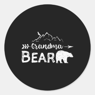 Sticker Rond Famille d'ours de grand-mère
