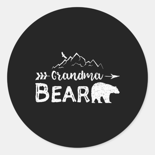Sticker Rond Famille d'ours de grand-mère (Devant)