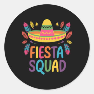 Sticker Rond Famille Fiesta Squad Correspondant Cinco De Mayo