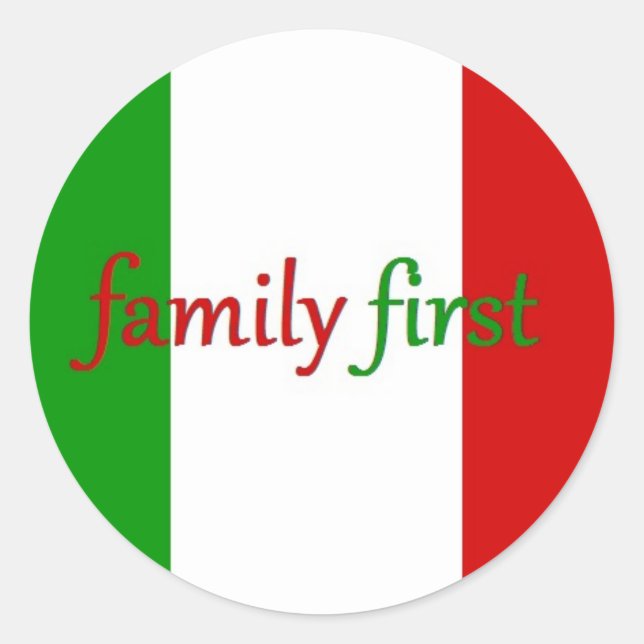 Sticker Rond FAMILLE FIRST - Italie / Mexique / Famille (Devant)