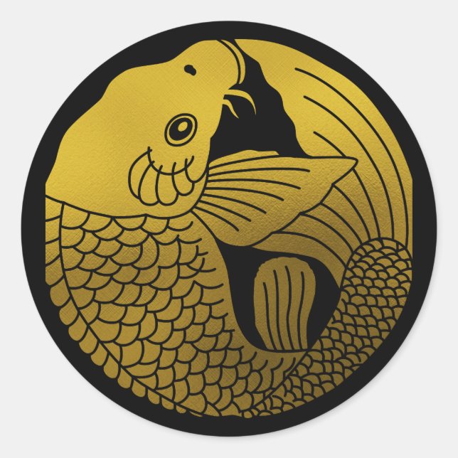 Sticker Rond Famille japonaise Crest-Carp (Devant)