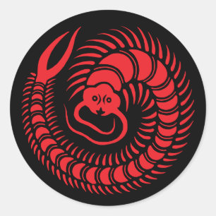 Sticker Rond Famille Japonaise Crest-Centipede