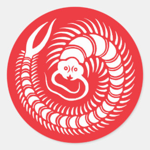 Sticker Rond Famille Japonaise Crest-Centipede