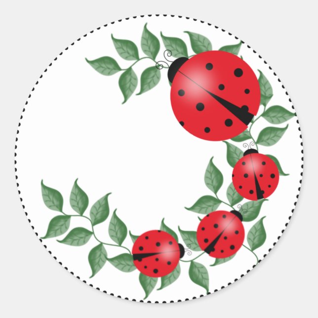 Sticker Rond Famille Lucky Lady Bug (Devant)