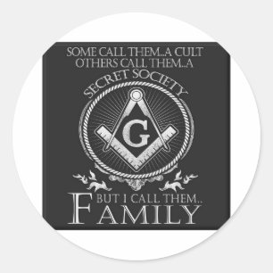 Sticker Rond Famille Masons