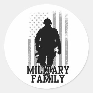 Sticker Rond Famille militaire
