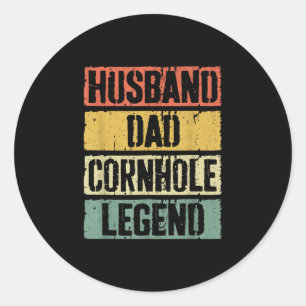Sticker Rond Famille papa Cornhole Légende